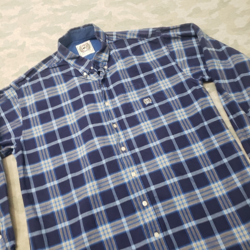 Cinch Shirt Mens 2XL Blue Pockets Long Sleeve Button-Up Plaid Western Ranch‎ - Picture 2 of 9